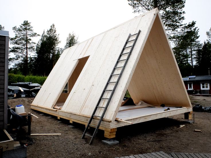 Дом в стиле А фрейм из CLT панелей